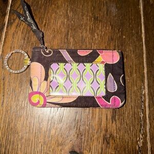 Vera Bradley Pink and Brown Keychain Wallet